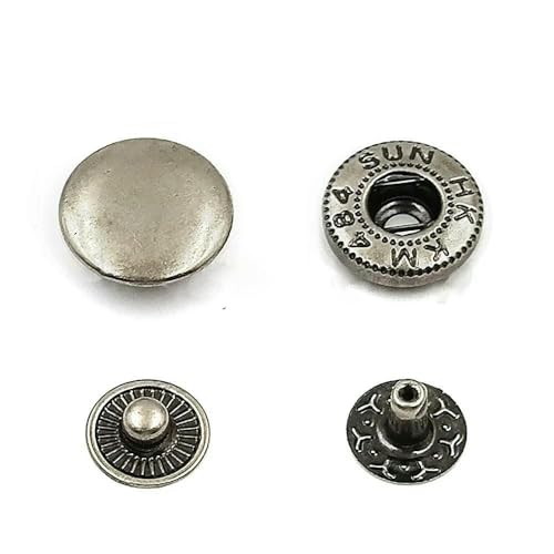 35/50 Sets 655/633/831 Druckknöpfe Metallknopf Druckknöpfe Nähknopf für DIY-Kleidung Kleidersäcke Schuhe Lederhandwerk-50 Sets Nickel-15 mm (831) von AYHTUD