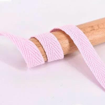 45,7 m Fischgrätenband, Baumwollband, hochfestes Gürtel-/Taschen-/Etikettenband, Nähband, Schrägband, DIY-Bastelzubehör, Rosa, 1,5 cm von AYHTUD