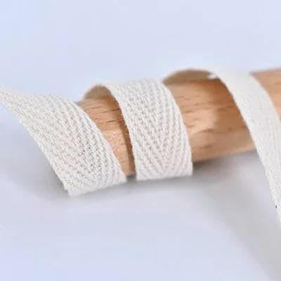 45,7 m Fischgrätenband, Baumwollband, hochfestes Gürteltaschen-Etikettenband, Nähband, Schrägband, DIY-Bastelzubehör, Beige, 1,5 cm von AYHTUD