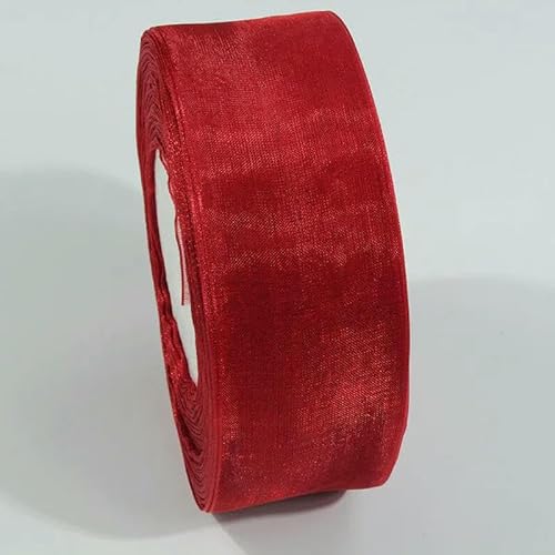 45,7 m transparentes Chiffonband, Organza-Spitzenbänder für Heimwerker, Basteln, Weihnachten, Halloween, Hochzeitsdekoration, Geschenkstoff, 026–52 mm von AYHTUD