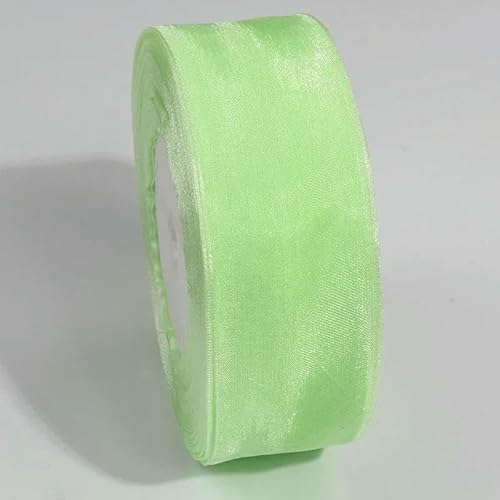 45,7 m transparentes Chiffonband, Organza-Spitzenbänder für Heimwerkerarbeiten, Weihnachten, Halloween, Hochzeitsdekoration, Geschenkstoff, 171–38 mm von AYHTUD