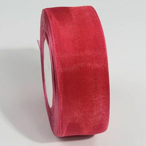 45,7 m transparentes Chiffonband, Organza-Spitzenbänder für Heimwerkerarbeiten, Weihnachten, Halloween, Hochzeitsdekoration, Geschenkstoff, 260–25 mm von AYHTUD