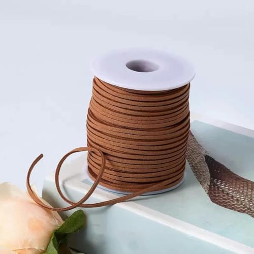 45 m/Rolle DIY Blumendekobänder Schmuckpaket Samtband Zubehör Fadenschnur Kunstwildleder geflochtene Kordel Leder-15–45 Meter von AYHTUD