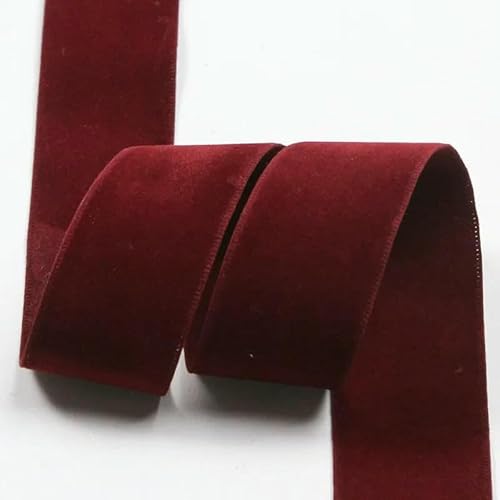 5 Yards 25MM 38MM Wildleder Volltonfarbe Bänder für Haar-Accessoires DIY Handwerk Handarbeit Y2021120702-14Rotwein-Breite 25MM von AYHTUD