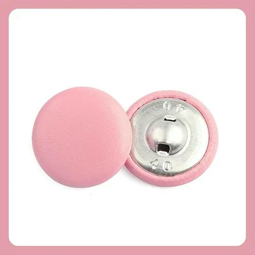 50 Stück 11–28 mm Lederknöpfe für Jacken, Mäntel, dekorative Schnalle, runde Schaftknöpfe, Kleidung, Nähverschluss, Zubehör, Pink, 18 mm von AYHTUD