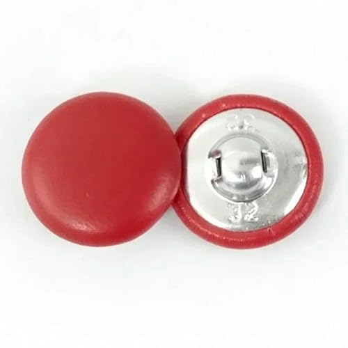 50 Stück 11–28 mm Lederüberzogene Knöpfe für Jackenmäntel, dekorative Schnalle, runde Schaftknöpfe, Kleidung, Nähverschluss, Zubehör-Rot-25 mm von AYHTUD