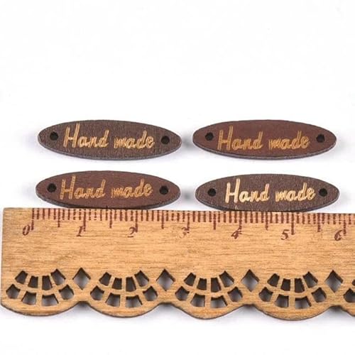50 Stück gemischte Holzknöpfe "Handgemacht"-Anhänger zum Nähen von Kleidung, Schuhen, Holzanhänger, DIY, handgefertigt, Scrapbooking, Basteln, Dekor, Zubehör-mt073 50 Stück gemischte Holzknöpfe "Handgemacht"-Anhänger zum Nähen von Kleidung, Schuhen, Holzanhänger, DIY, handgefertigt, Scrapbooking, Basteln, Dekor, Zubehör-mt073 von AYHTUD
