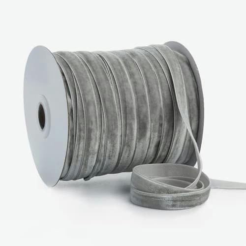 50 Yards/Rolle Samtband Hochzeitsfeier-Dekoration Handgemachtes Band zum Verpacken von Haarschleifen DIY Weihnachtsband 1 cm Breite-Silber-1 cm Samtband von AYHTUD