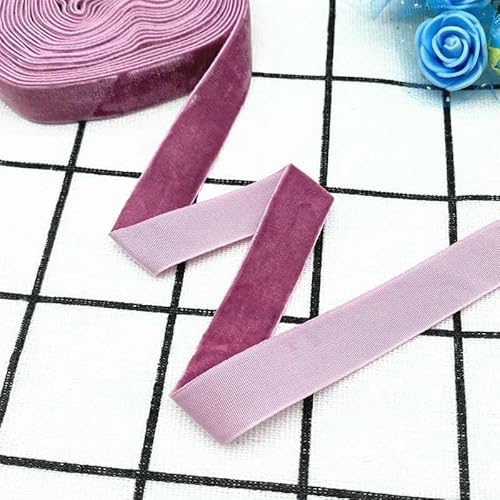 6–38 mm Samtband für Hochzeits- und Partydekoration, handgefertigt, zum Verpacken von Haarschleifen, zum Selbermachen, Weihnachten – 16 Mauve-6 mm, 5 Yard von AYHTUD