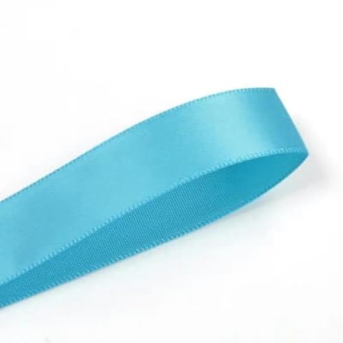 6 9 13 16 19 22 mm doppelseitiges Satinband 100 Yards blau für Party-Hochzeitsdekoration handgefertigte Rosenblüten Ribbongs-turauoise 340-9mm von AYHTUD