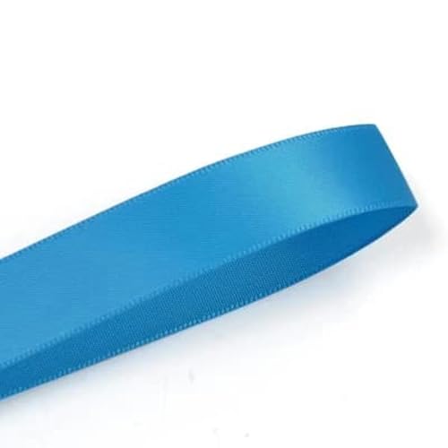 6 9 13 16 19 22 mm doppelseitiges Satinband 100 Yards blau für Party-Hochzeitsdekoration handgefertigte Rosenblütenbänder-Ägäisblau 327–19 mm von AYHTUD