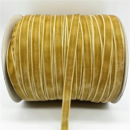 6 mm – 38 mm, 5 Yards, Samtband, handgefertigt, für Hochzeitsfeiern, Dekorationsband zum Verpacken von DIY-Haarschleifen, Nähen, Basteln, Khaki, 20 mm x 5 Yards von AYHTUD