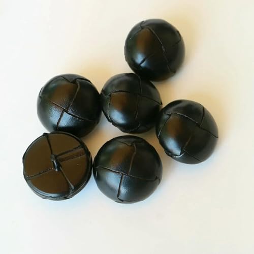 6 teil/los Leder bezogene Knöpfe 15/19/21/23/26mm beige schwarz braun Lederknopf für Mäntel Jacke Schnalle-Fußball schwarz-15mm 6 teil/los Leder bezogene Knöpfe 15/19/21/23/26mm beige schwarz braun Lederknopf für Mäntel Jacke Schnalle-Fußball schwarz-15mm von AYHTUD
