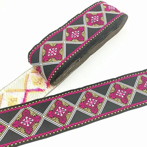 7 Meter 50 mm Vintage Ethno-Stickerei Spitzenband Boho Spitzenbesatz DIY Kleidung Tasche Zubehör Bestickter Stoff-50MM SBD44 von AYHTUD