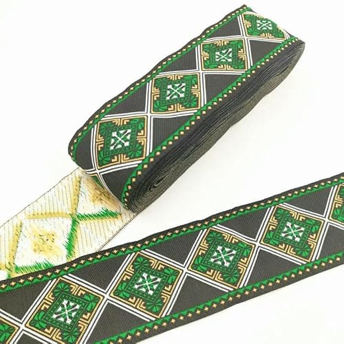 7 Meter 50 mm Vintage Ethno-Stickerei Spitzenband Boho Spitzenbesatz DIY Kleidung Tasche Zubehör Bestickter Stoff-50MM SBD48 von AYHTUD