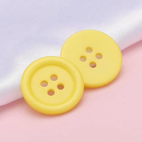 9–30 mm runde Nähknöpfe aus Kunstharz, Scrapbooking, einfarbige Knöpfe in gemischten Farben für DIY-Kinderkleidung, Puppen, Basteln, Kleidungszubehör, Gelb, 25 mm, 20 Stück 9–30 mm runde Nähknöpfe aus Kunstharz, Scrapbooking, einfarbige Knöpfe in gemischten Farben für DIY-Kinderkleidung, Puppen, Basteln, Kleidungszubehör, Gelb, 25 mm, 20 Stück von AYHTUD