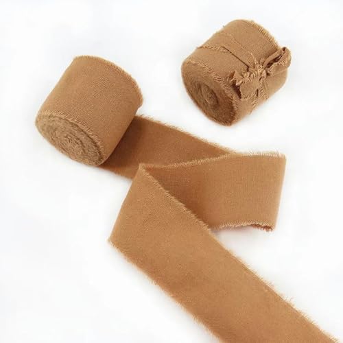 Baumwollband mit handgerissener Schnittkante, DIY-Box-Verpackung, Grußkarten-Dekoration, Braut-Handstickblume, Blumen-Bindeband, 17–5 Yards von AYHTUD