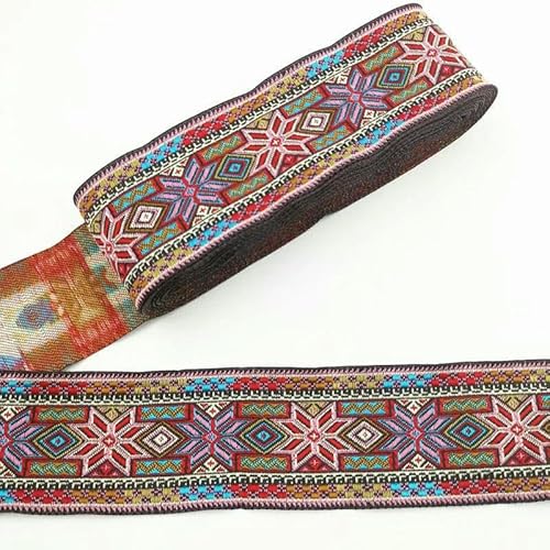 Meter 50 mm Vintage Ethno Stickerei Spitzenband Boho Spitzenbesatz DIY Kleidung Tasche Zubehör Bestickter Stoff-50MM SBD21 von AYHTUD