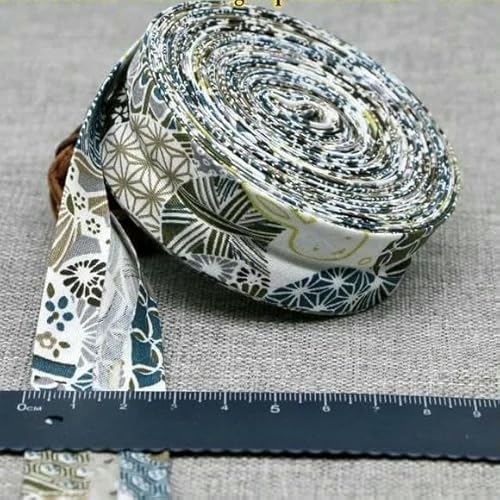 Schrägband aus Baumwolle, 25 mm (1 Zoll) x 5 m, bedruckte Blumen, Schrägband aus Baumwolltwill, DIY-Nähkantenstoff, Stoffmaterial-16–25 mm x 5 m von AYHTUD