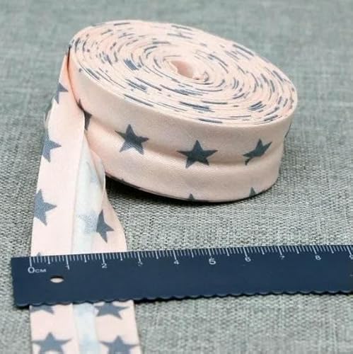 Schrägband aus Baumwolle, 25 mm (1 Zoll) x 5 m, bedruckte Blumen, Schrägband aus Baumwolltwill, DIY-Nähkantenstoff, Stoffmaterial-39-25 mm x 5 m von AYHTUD