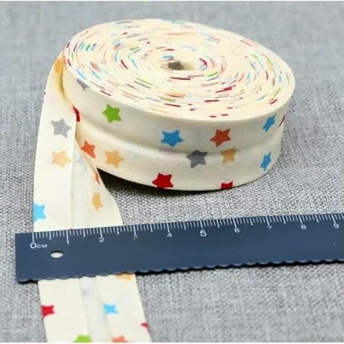 Schrägband aus Baumwolle, 25 mm (1 Zoll) x 5 m, bedruckte Blumen, Schrägband aus Baumwolltwill, DIY-Nähkantenstoff, Stoffmaterial-41-25 mm x 5 m von AYHTUD