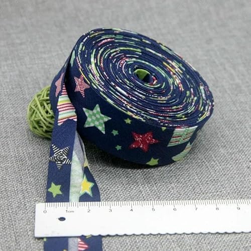 Schrägband aus Baumwolle, 25 mm (1 Zoll) x 5 m, bedruckte Blumen, Schrägband aus Baumwolltwill, DIY-Nähkantenstoff, Stoffmaterial-42-25 mm x 5 m von AYHTUD