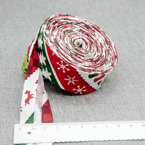 Schrägband aus Baumwolle, 25 mm (1 Zoll) x 5 m, bedruckte Blumen, Schrägband aus Baumwolltwill, DIY-Nähkantenstoff, Stoffmaterial-43-25 mm x 5 m von AYHTUD