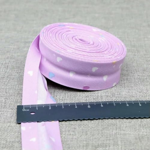 Schrägband aus Baumwolle, 25 mm (1 Zoll) x 5 m, bedruckte Blumen, Schrägband aus Baumwolltwill, DIY-Nähkantenstoff, Stoffmaterial-52-25 mm x 5 m von AYHTUD