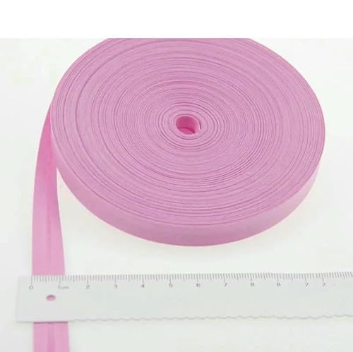 Schrägband aus Polyester, Größe: 12 mm, Breite: 1,27 cm, 27,6 m, das schmalste gefaltete Schrägband zum Selbernähen, 1 rosa, 12 mm x 27,6 m von AYHTUD