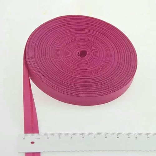 Schrägband aus Polyester, Größe: 12 mm, Breite: 1,27 cm, 27,6 m, das schmalste gefaltete Schrägband zum Selbernähen, 12 rosa, 12 mm x 27,6 m von AYHTUD