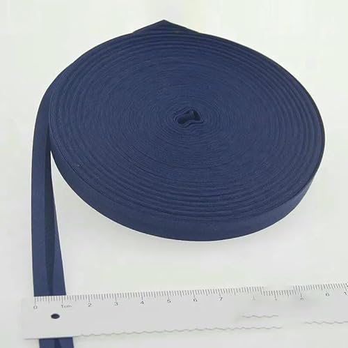 Schrägband aus Polyester, Größe: 12 mm, Breite: 1,27 cm, 27,6 m, das schmalste gefaltete Schrägband zum Selbernähen, 13 Marineblau, 12 mm x 27,6 m von AYHTUD