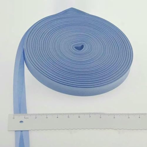 Schrägband aus Polyester, Größe: 12 mm, Breite: 1,27 cm, 27,6 m, das schmalste gefaltete Schrägband zum Selbernähen, 14 himmelblau, 12 mm x 27,6 m von AYHTUD