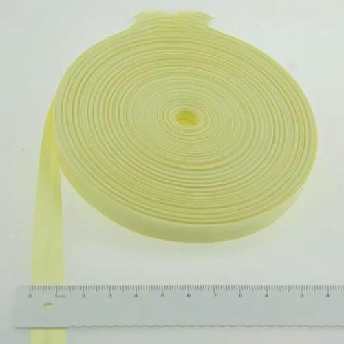 Schrägband aus Polyester, Größe: 12 mm, Breite: 1,27 cm, 27,6 m, das schmalste gefaltete Schrägband zum Selbernähen, 15 hellgelb, 12 mm x 27,6 m von AYHTUD