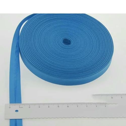 Schrägband aus Polyester, Größe: 12 mm, Breite: 1,27 cm, 27,6 m, das schmalste gefaltete Schrägband zum Selbernähen, 16 blau, 12 mm x 27,6 m von AYHTUD