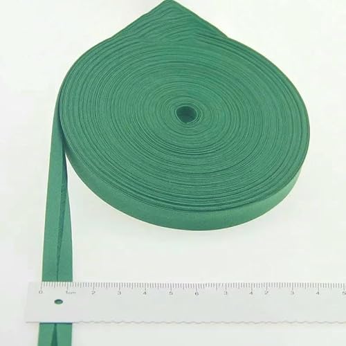 Schrägband aus Polyester, Größe: 12 mm, Breite: 1,27 cm, 27,6 m, das schmalste gefaltete Schrägband zum Selbernähen, 19 grün, 12 mm x 27,6 m von AYHTUD