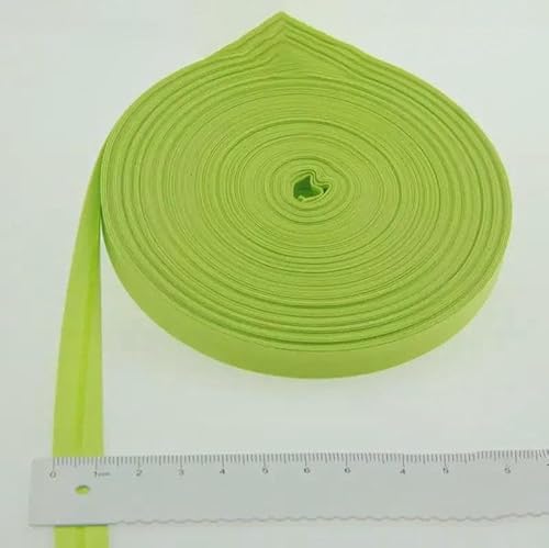 Schrägband aus Polyester, Größe: 12 mm, Breite: 1,27 cm, 27,6 m, das schmalste gefaltete Schrägband zum Selbernähen, 2 hellgrün, 12 mm x 27,6 m von AYHTUD