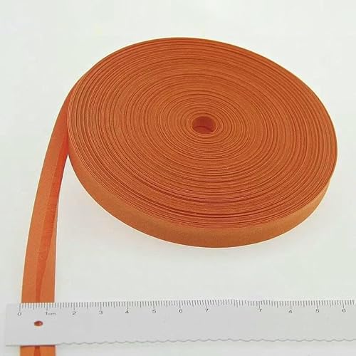 Schrägband aus Polyester, Größe: 12 mm, Breite: 1,27 cm, 27,6 m, das schmalste gefaltete Schrägband zum Selbernähen, 22 orangerot, 12 mm x 27,6 m von AYHTUD