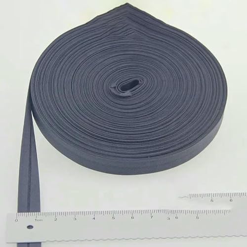 Schrägband aus Polyester, Größe: 12 mm, Breite: 1,27 cm, 27,6 m, das schmalste gefaltete Schrägband zum Selbernähen, 23 Dunkelgrau, 12 mm x 27,6 m von AYHTUD