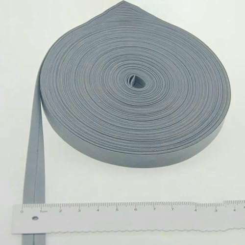 Schrägband aus Polyester, Größe: 12 mm, Breite: 1,27 cm, 27,6 m, das schmalste gefaltete Schrägband zum Selbernähen, 24 hellgrau, 12 mm x 27,6 m von AYHTUD