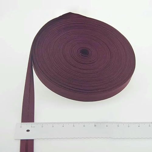 Schrägband aus Polyester, Größe: 12 mm, Breite: 1,27 cm, 27,6 m, das schmalste gefaltete Schrägband zum Selbernähen, 25 Weinrot, 12 mm x 27,6 m von AYHTUD