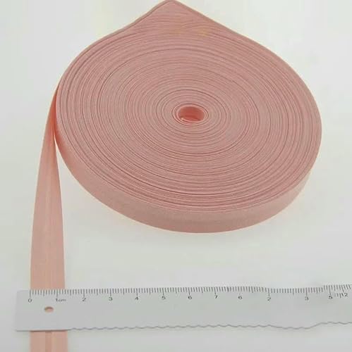 Schrägband aus Polyester, Größe: 12 mm, Breite: 1,27 cm, 27,6 m, das schmalste gefaltete Schrägband zum Selbernähen, 26 Hellrosa, 12 mm x 27,6 m von AYHTUD