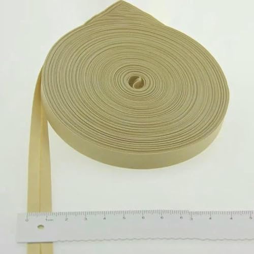 Schrägband aus Polyester, Größe: 12 mm, Breite: 1,27 cm, 27,6 m, das schmalste gefaltete Schrägband zum Selbernähen, 27 Hellbeige, 12 mm x 27,6 m von AYHTUD