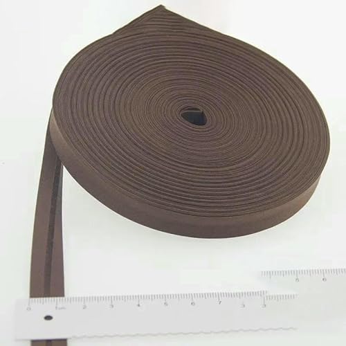 Schrägband aus Polyester, Größe: 12 mm, Breite: 1,27 cm, 27,6 m, das schmalste gefaltete Schrägband zum Selbernähen, 29 braun, 12 mm x 27,6 m von AYHTUD