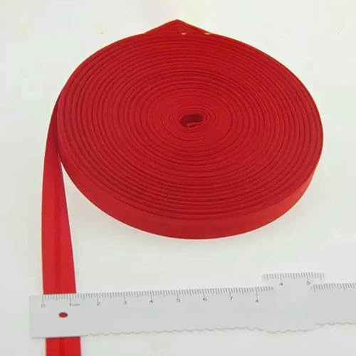 Schrägband aus Polyester, Größe: 12 mm, Breite: 1,27 cm, 27,6 m, das schmalste gefaltete Schrägband zum Selbernähen, 6 Rot, 12 mm x 27,6 m von AYHTUD