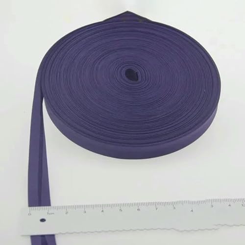 Schrägband aus Polyester, Größe: 12 mm, Breite: 1,27 cm, 27,6 m, das schmalste gefaltete Schrägband zum Selbernähen, 9 Dunkelviolett, 12 mm x 27,6 m von AYHTUD