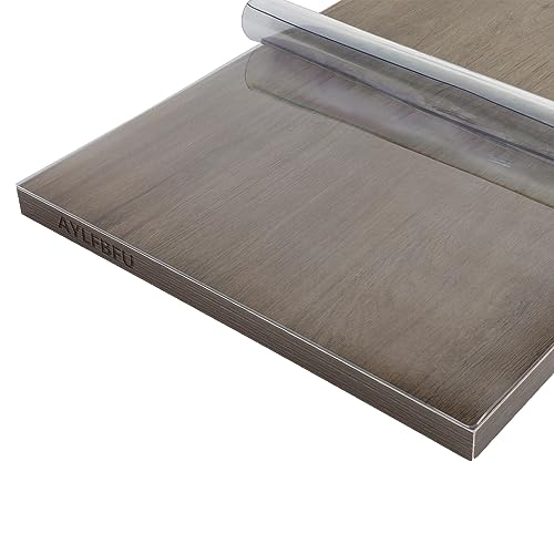 Abwaschbare Tischdecke Meterware 80x120cm, Der Schnitt Ist Flach, Transparent, Tisch Schutzfolie Transparent Leicht zu Tragen, Leicht zu Reinigen, Stuhlunterlage für Büro-Esstische, 2mm von AYLFBFU