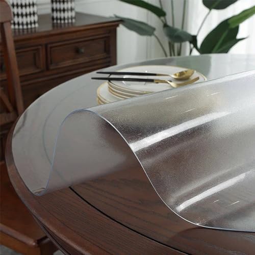 Rund Tischmatte Mattiert Transparent 75cm - Tischdecke Nach Maß 1mm - Wasserdicht, 65°-Fase, Hautschutz Glasplatte Tisch für Restaurant/Küche, Matt 1mm von AYLFBFU