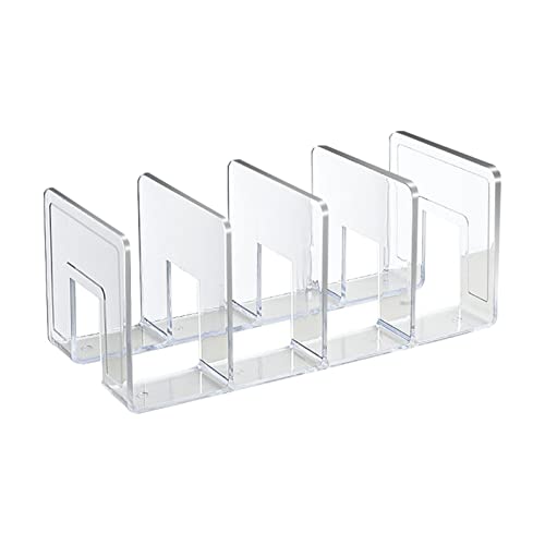 Aktenordner-Ständer, 4 Abschnitte, Transparentes Desktop-Bücherregal, Buchaufbewahrungsregal, Desktop-Akten-Organizer mit 4 Fächern, für Büro und Zuhause (31,8 X 14,2 X 12,7 cm) von AYNEFY