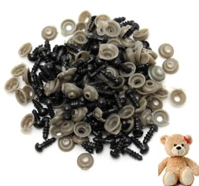 Sicherheit Augen und Nasen 1pcs 8MM Schwarze Plastikpuppe Augen Teddyb?r Spielzeug Tier Filzen DIY Handwerk Puppe Augen und Teddyb?r Nase Amigurumi von AYNEFY