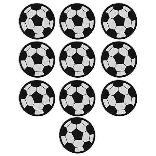 Stickerei Patches, 10 Stück Fußball Stickerei Patches Rucksack Kleidung Zubehör Patch Aufkleber Abzeichen Stickerei Handarbeit Nähprojekte DIY von AYNEFY